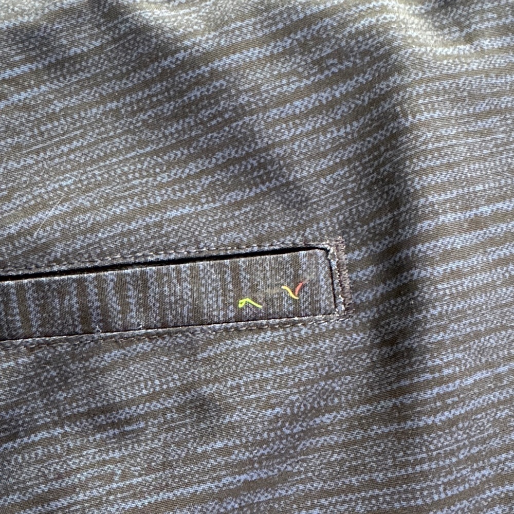 Greg Norman Collection Men's Blue & Black Flat Front Golf Shorts - Picture 5 of 5